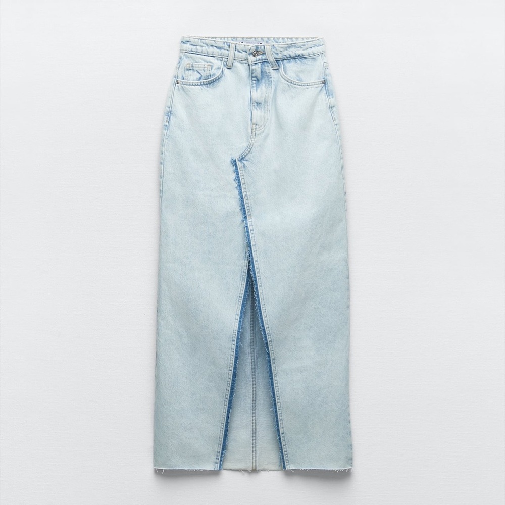 Zara Denim Midi Skirt